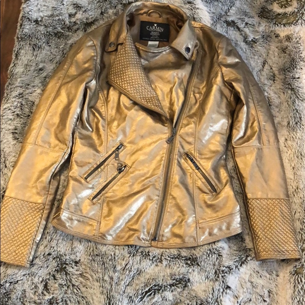 Carmin Gold Moto Jacket size M